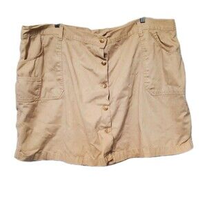 Details Khaki Skort Button Front Utility Cargo Shorts Size 22 Cotton Streetwear